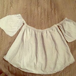 Off the shoulder, Navy / White, Top